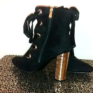 Black and Gold Ankle Boots